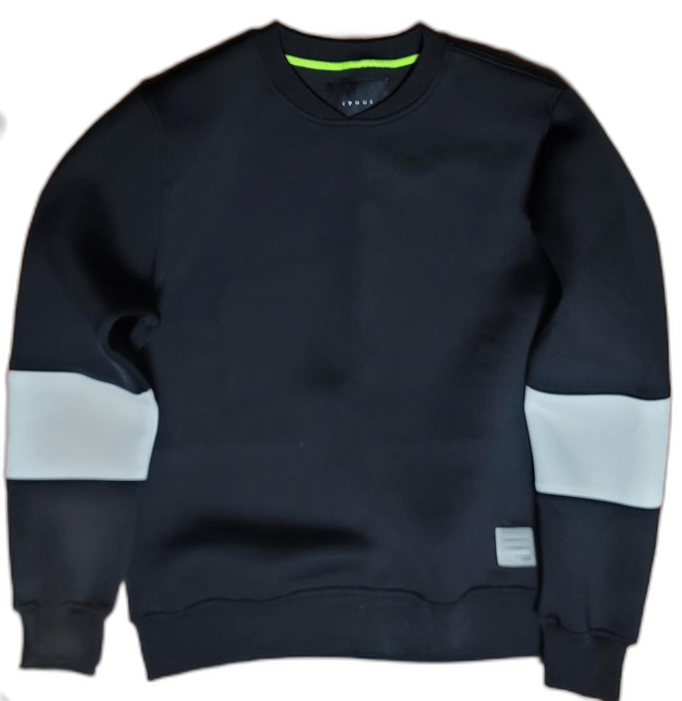 [새제품]코너스 네오프렌 소매 배색 맨투맨 블랙 M사이즈