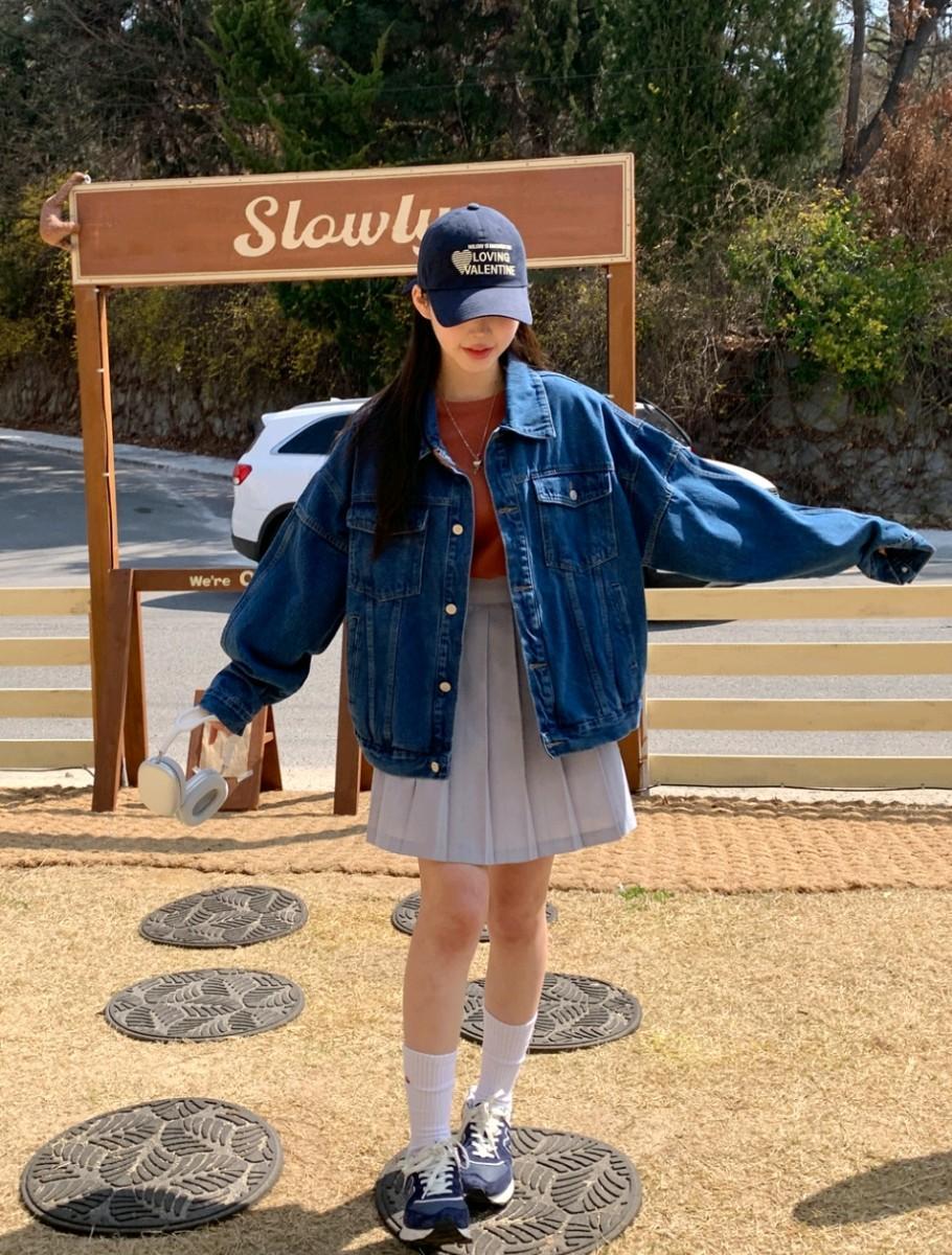 새상품) 루즈핏 청자켓