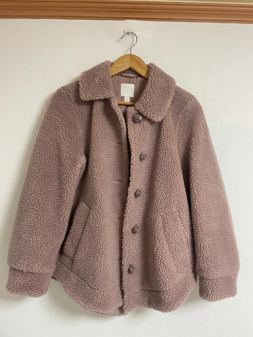 (새상품) H&M (어두운)핑크 뽀글이 퍼자켓