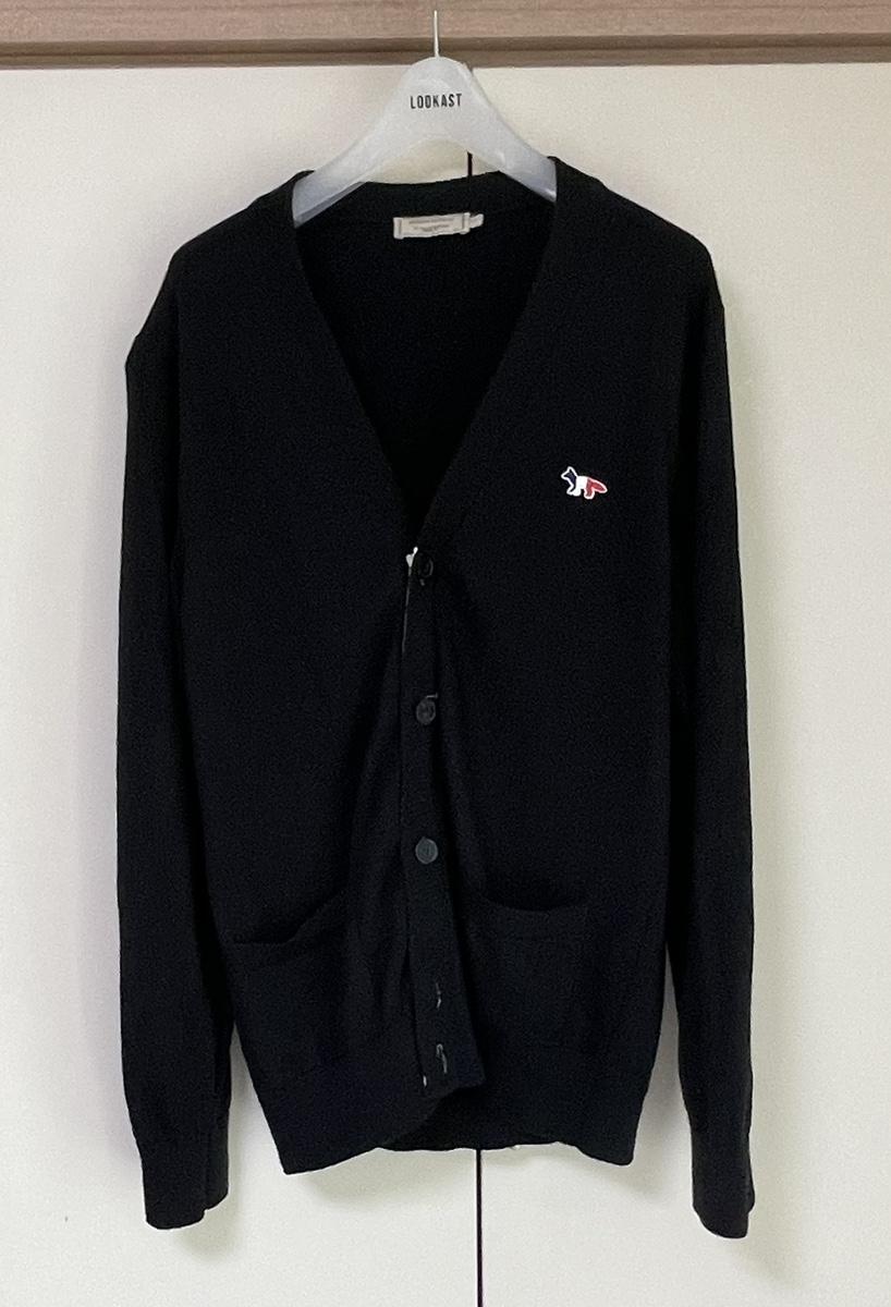 메종키츠네 트리컬러 울 가다건