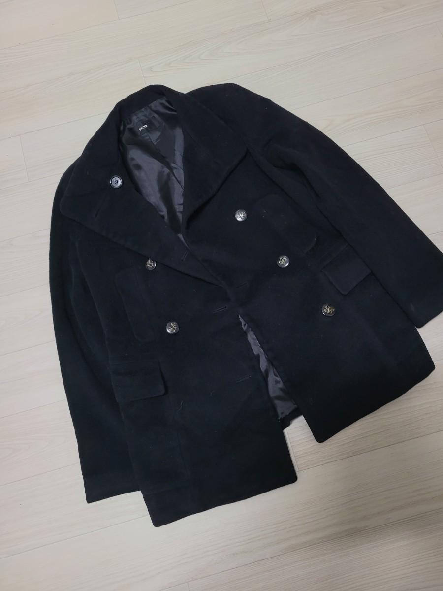 SYSTEM 시스템 울코트 더블코트 자켓 로고버튼 88