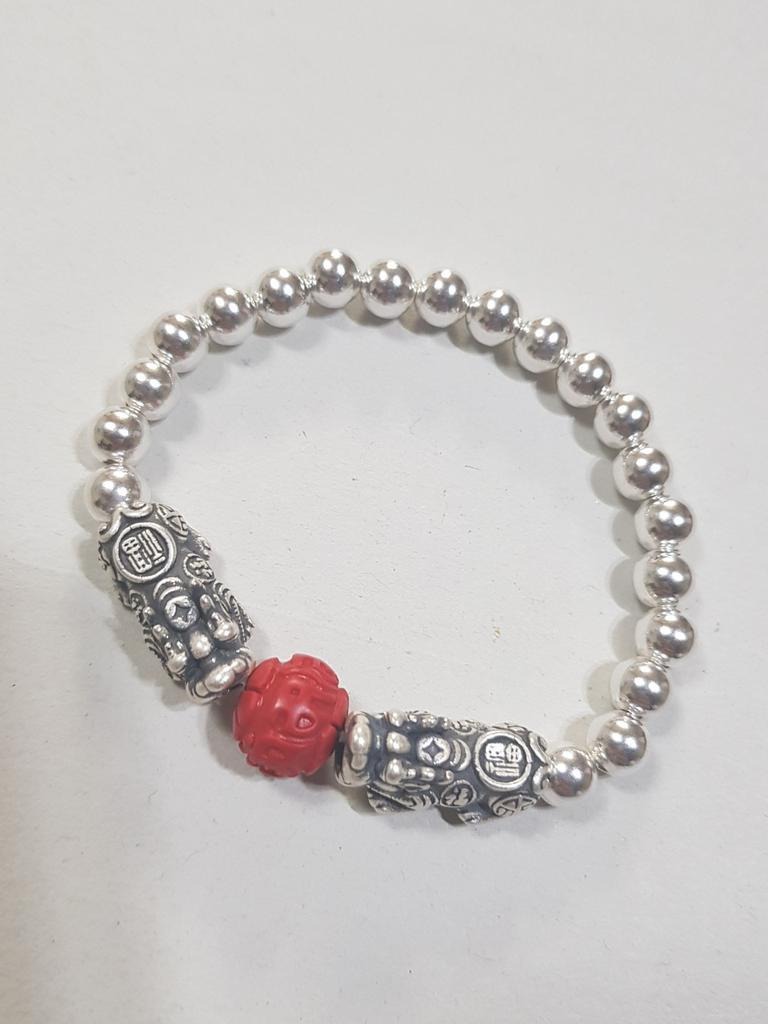 경면주사 비휴 은팔찌