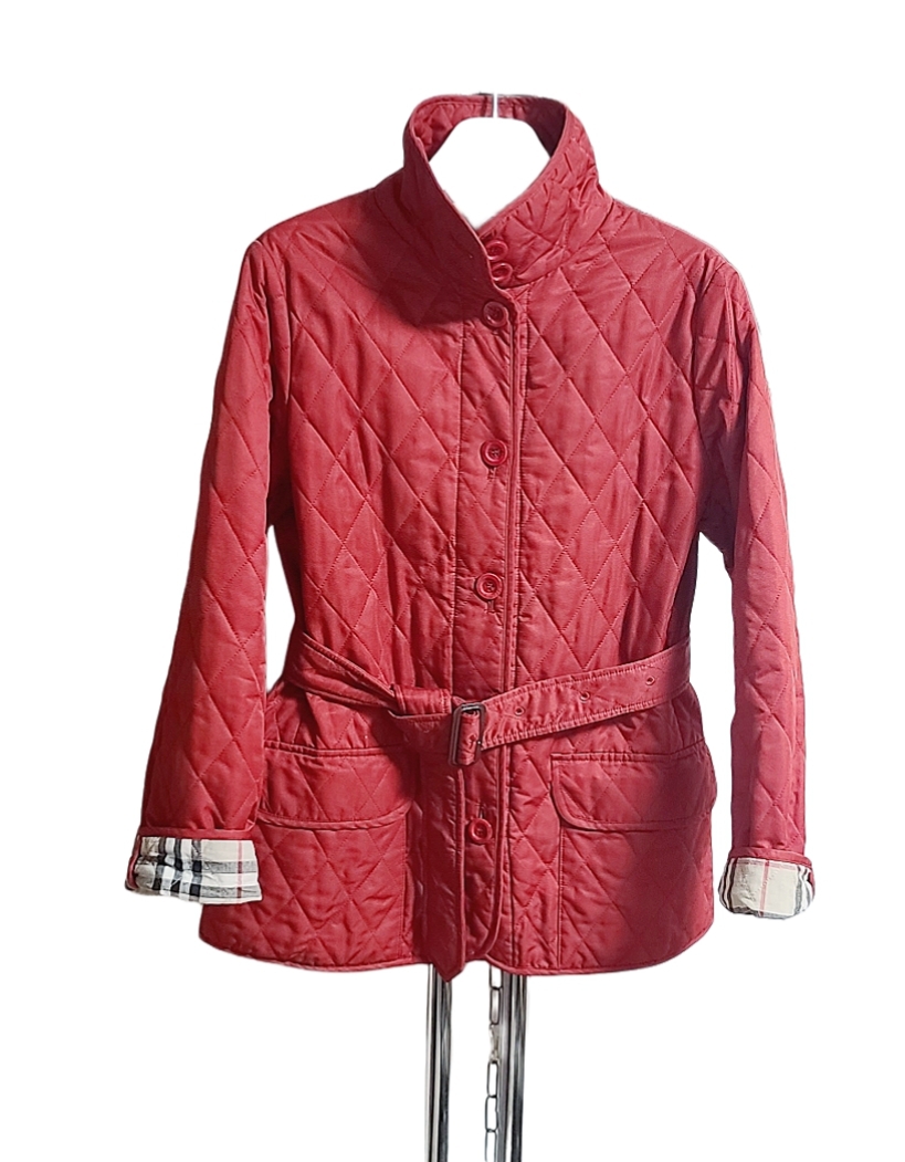 정품   버버리 퀼팅  벨트자켓 (66반)