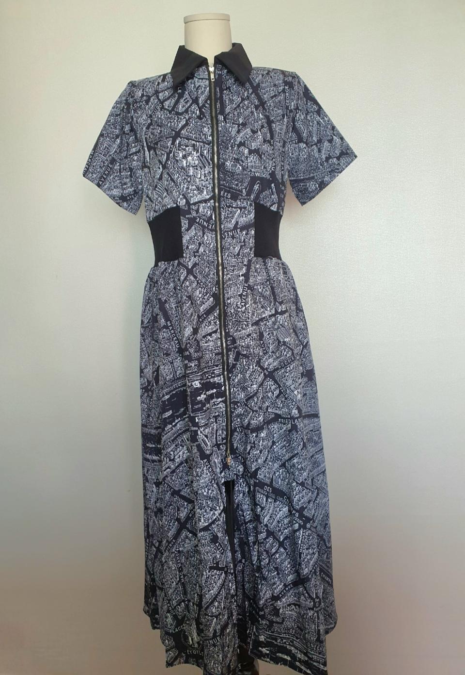 디오르 지도프린트 원피스