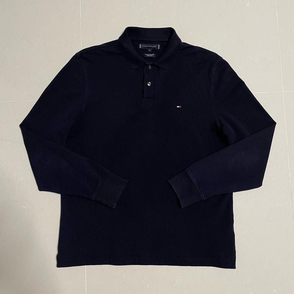 정품 타미힐피거 다크네이비 1985 폴로셔츠 긴팔 카라티