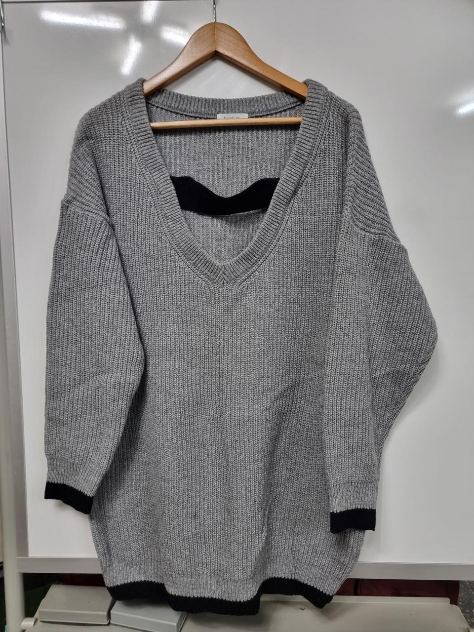 고급 여성  브이넥 니트 롱니트 오버핏 원피스형