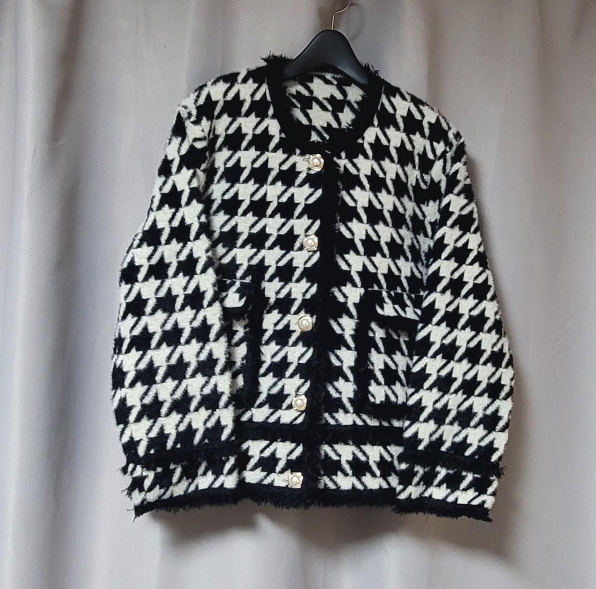 니트 트위드 재킷