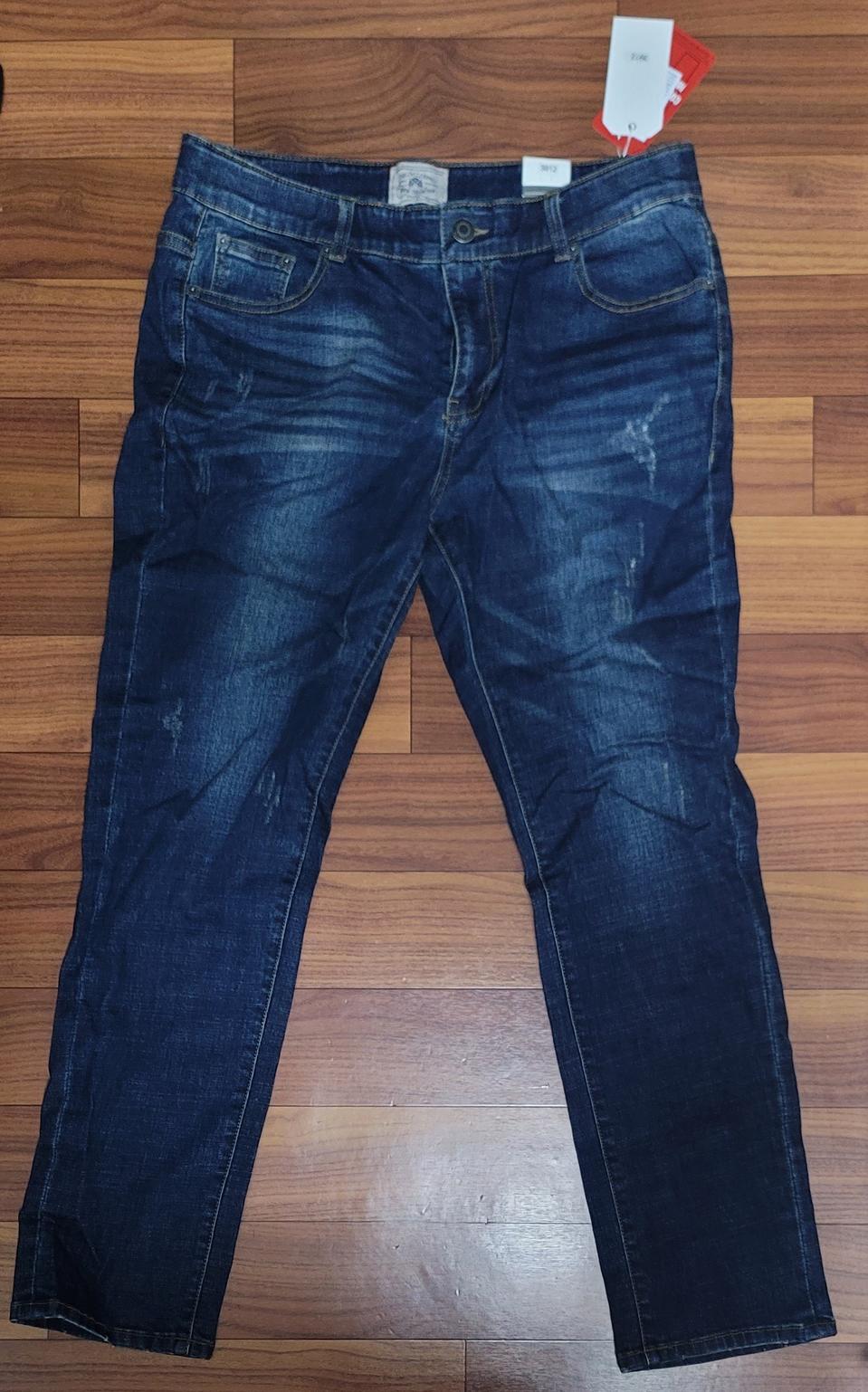 [미개봉새제품]JMC진 슬림 테이퍼드 딥블루 스판 워싱 진 34사이즈