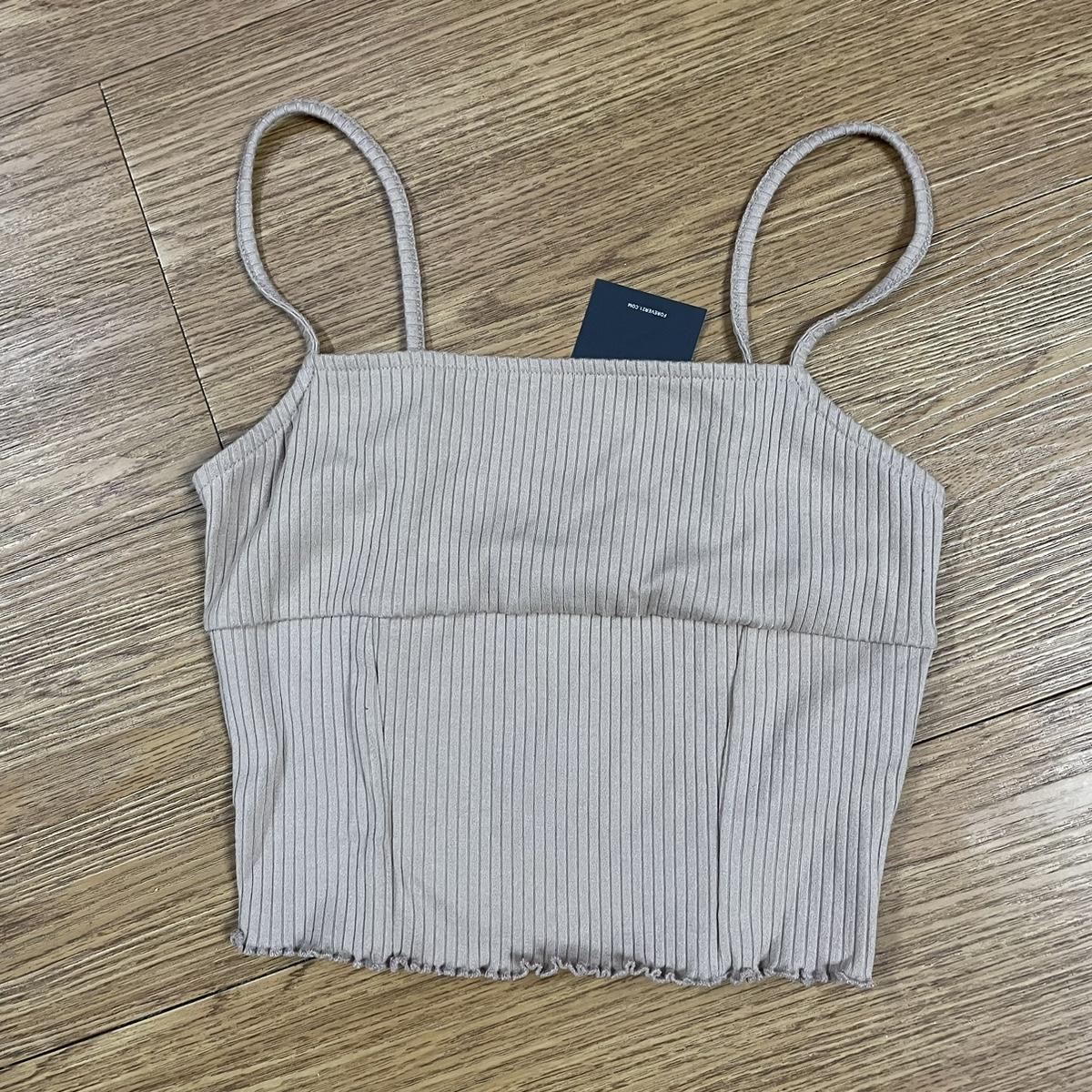 포에버21 베이지 프릴탑