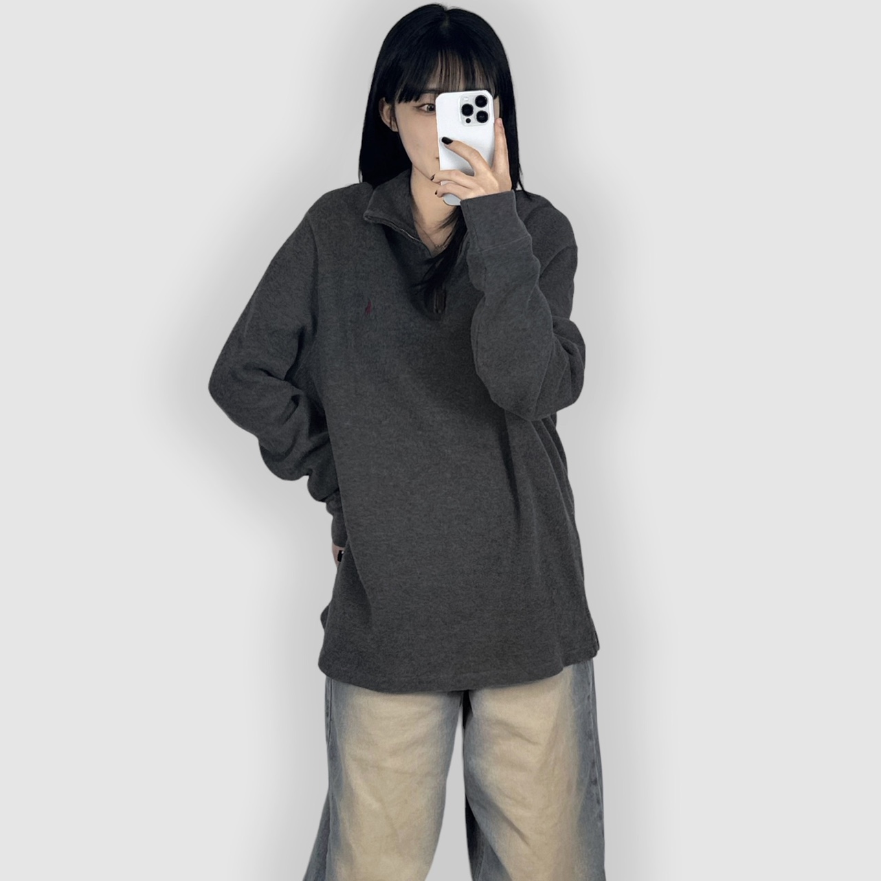 [중고] 폴로 랄프로렌 반집업 니트