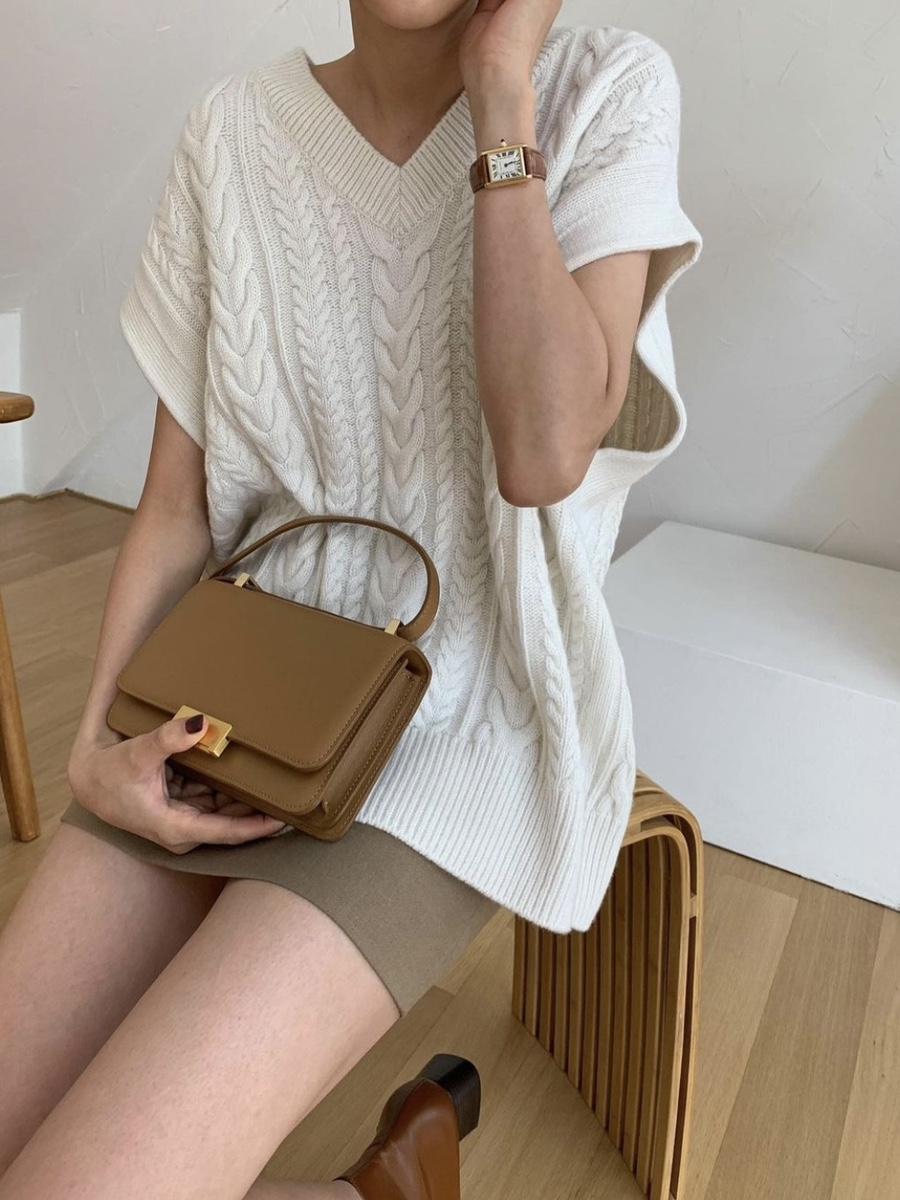 (FREE) Umer 유메르 울 미니 스커트 카멜