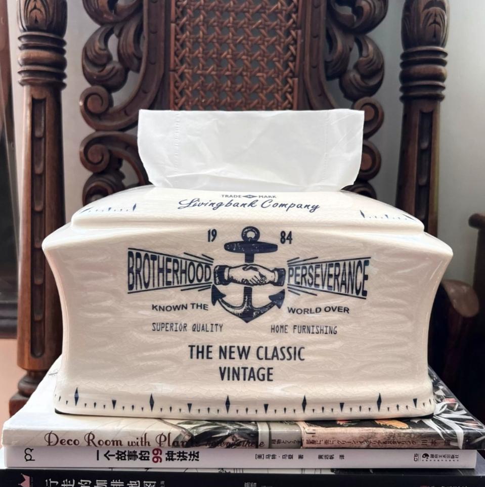 새상품)빈티지 세라믹 보트 닻 티슈케이스 거실 카페 인테리어장식