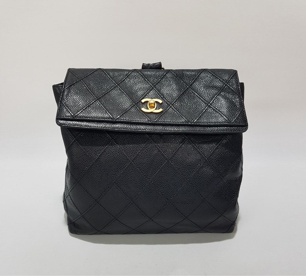 샤넬 빈티지 캐비어 퀄팅 백팩 6번대