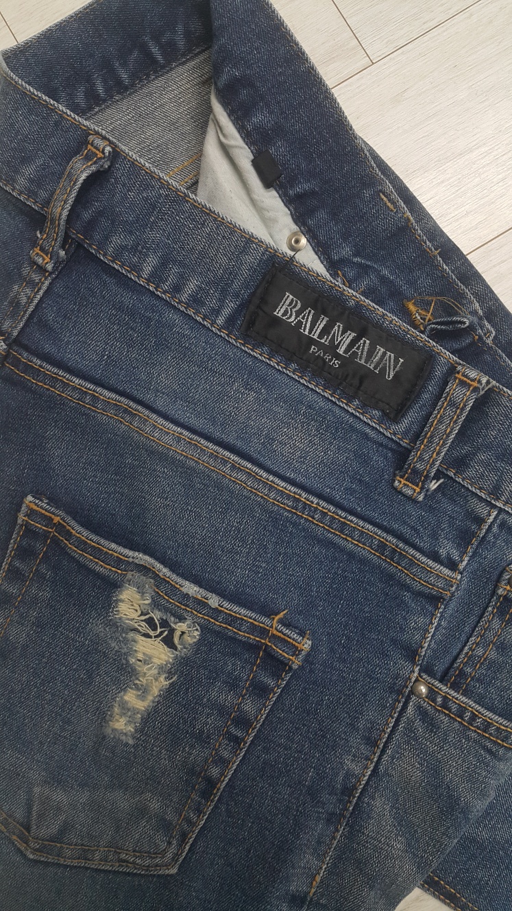 바이크 사방스판 찢청바지 30~31"(No.851)