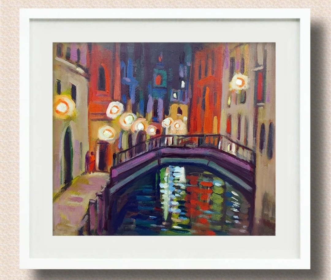 유화그림, 인기그림, 최정길작가, 베네치아야경"진품"