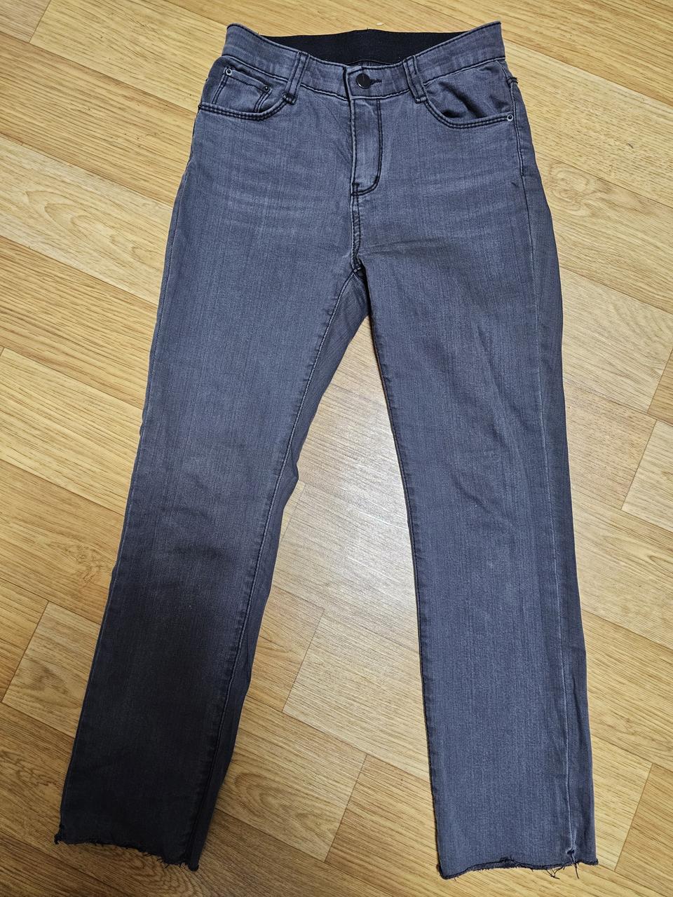 다크그레이 허리밴딩 스판 팬츠