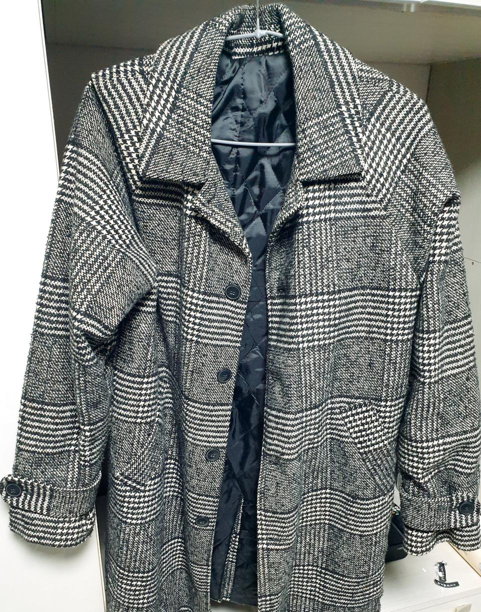 체크 패턴무늬 코트