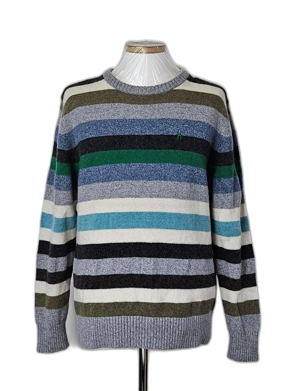 100)헤지스 스트라이프 울 라운드니트