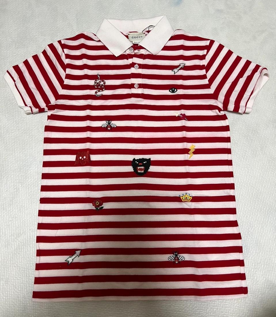 새상품 구찌키즈 자수범벅 카라티 12y 성인55