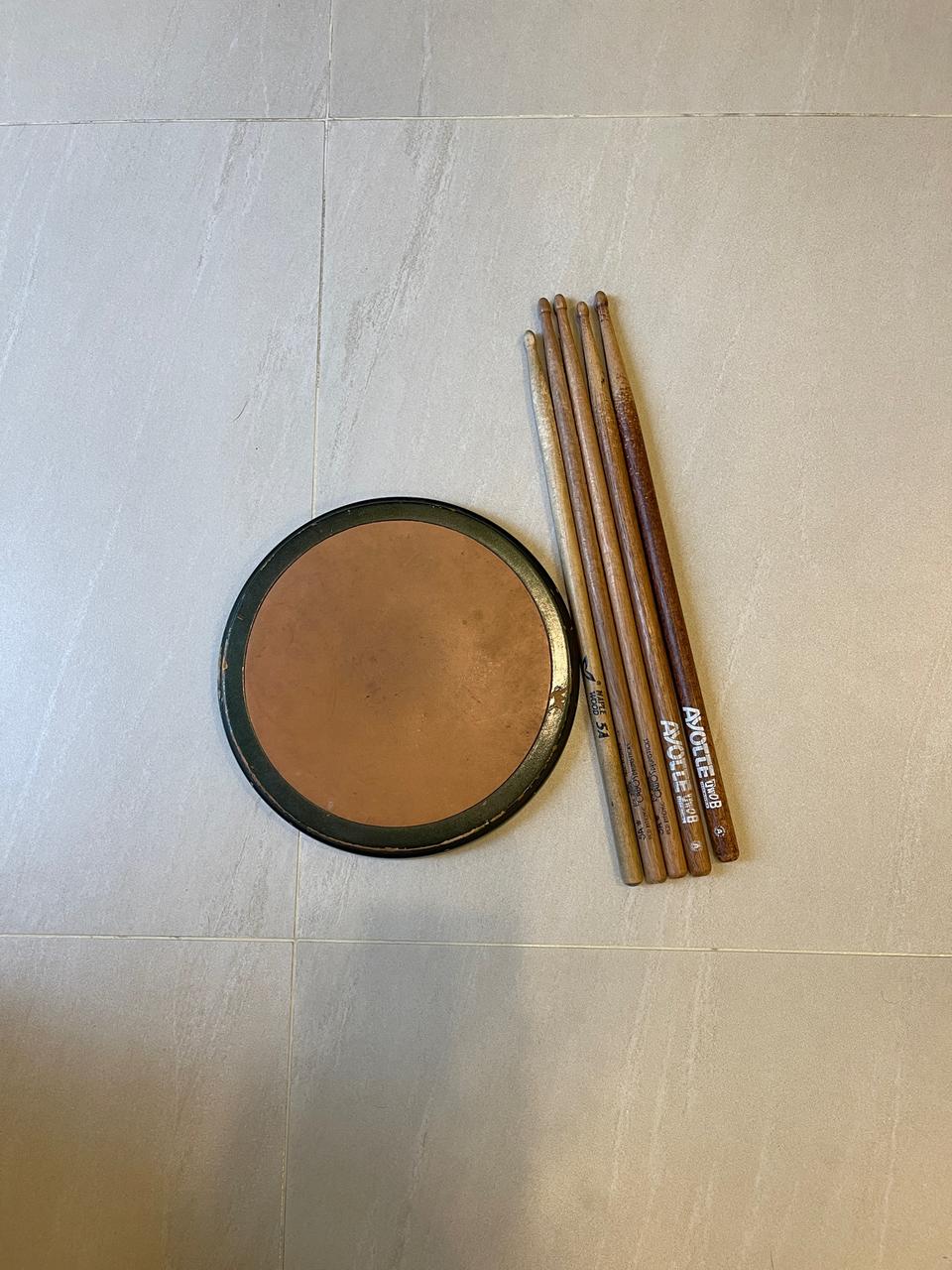연습용 드럼패드 25cm + 드럼스틱