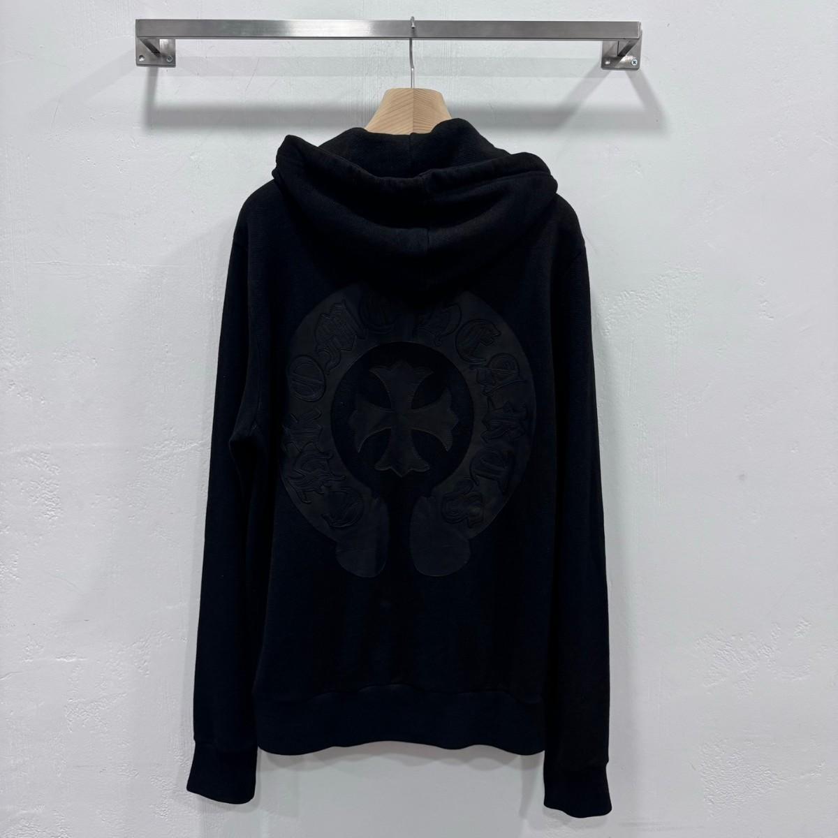 한정판 크롬하츠 all 레더패치 말발굽 니트후드집업 / XL size