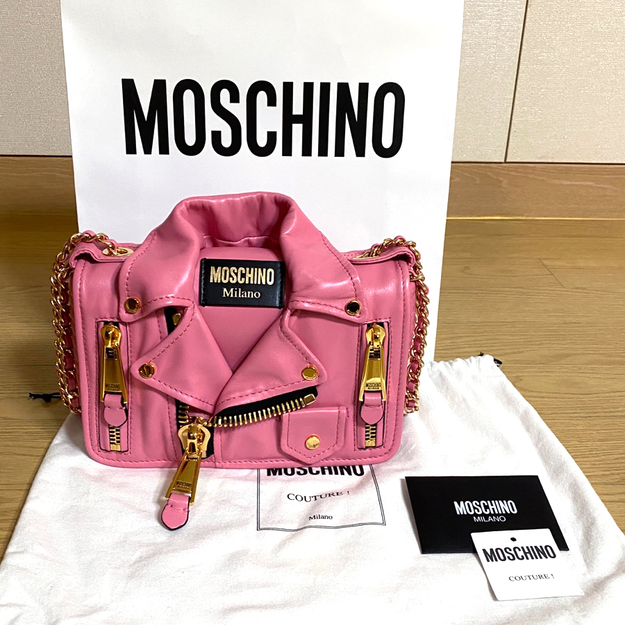 (새제품) MOSCHINO 모스키노 가방 바이커백 푸시아 핑크색 정품