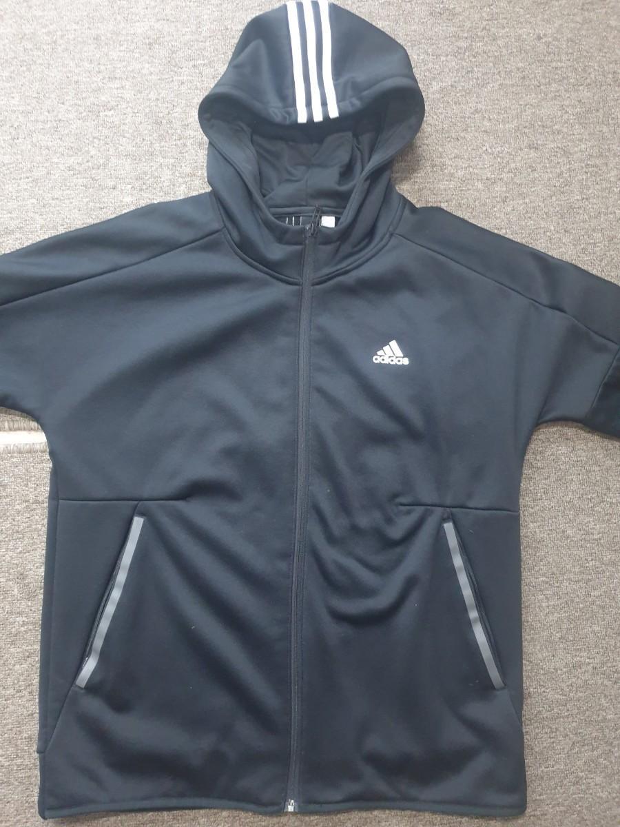 아디다스 트랙탑 져지 집업 바람막이 블랙 105 XL 미착용