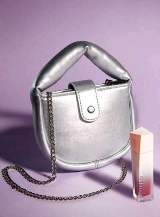 에스쁘아 실버 체인 미니 크로스 토트 백 가방