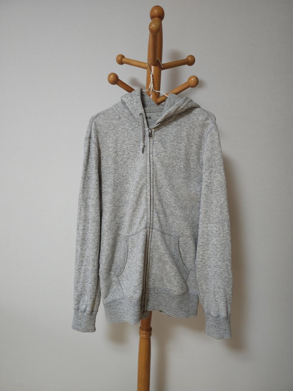 유니클로 후드집업 그레이 L