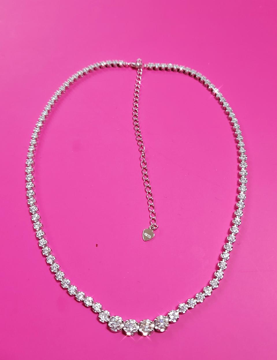 새 상품)실버 모이사나이트 테니스목걸이