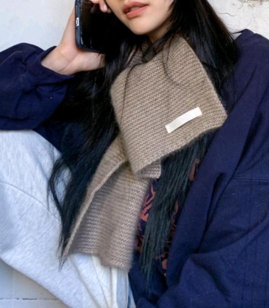 홀가먼트 울 니트 목도리 머플러 (그레이, 브라운) 스타일난다 낫띵리튼