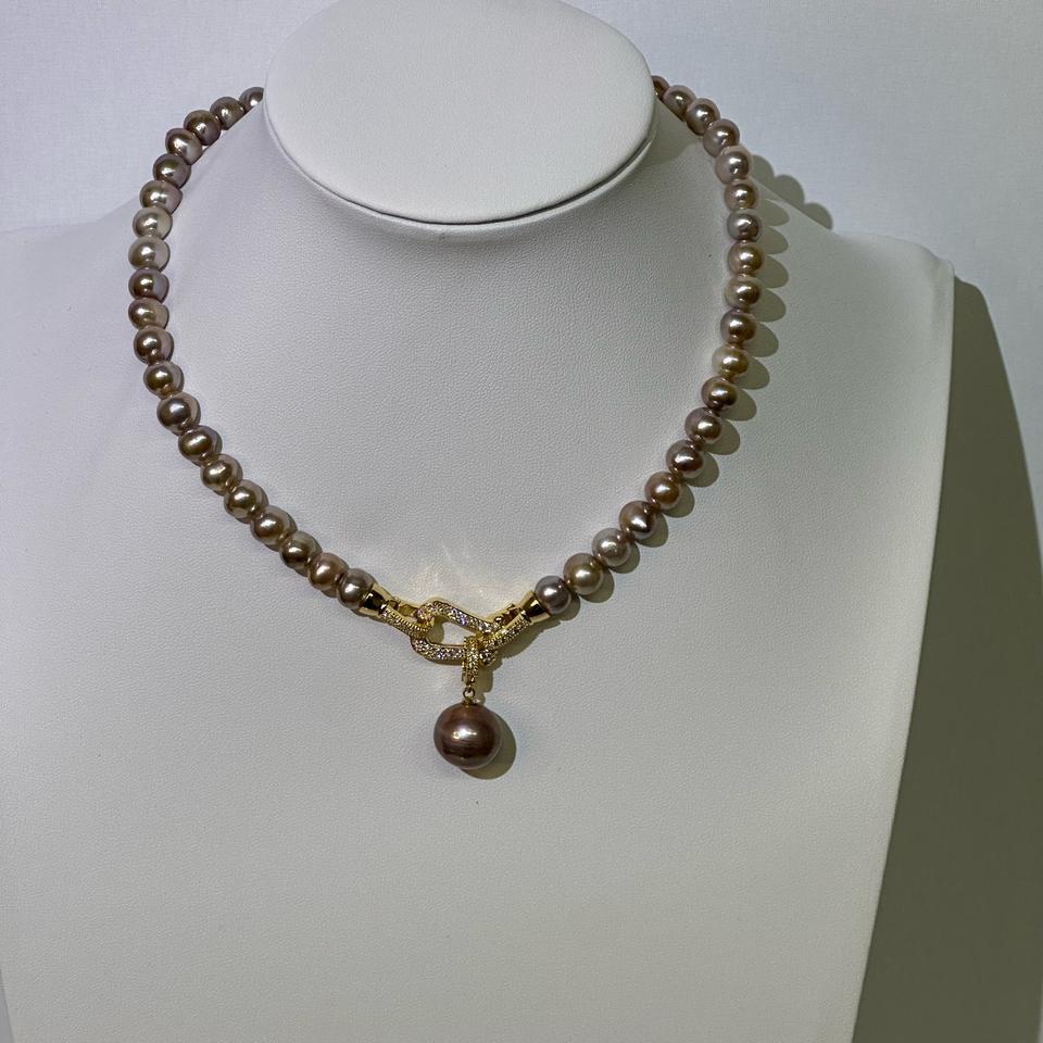손공예 천연 진주 목걸이