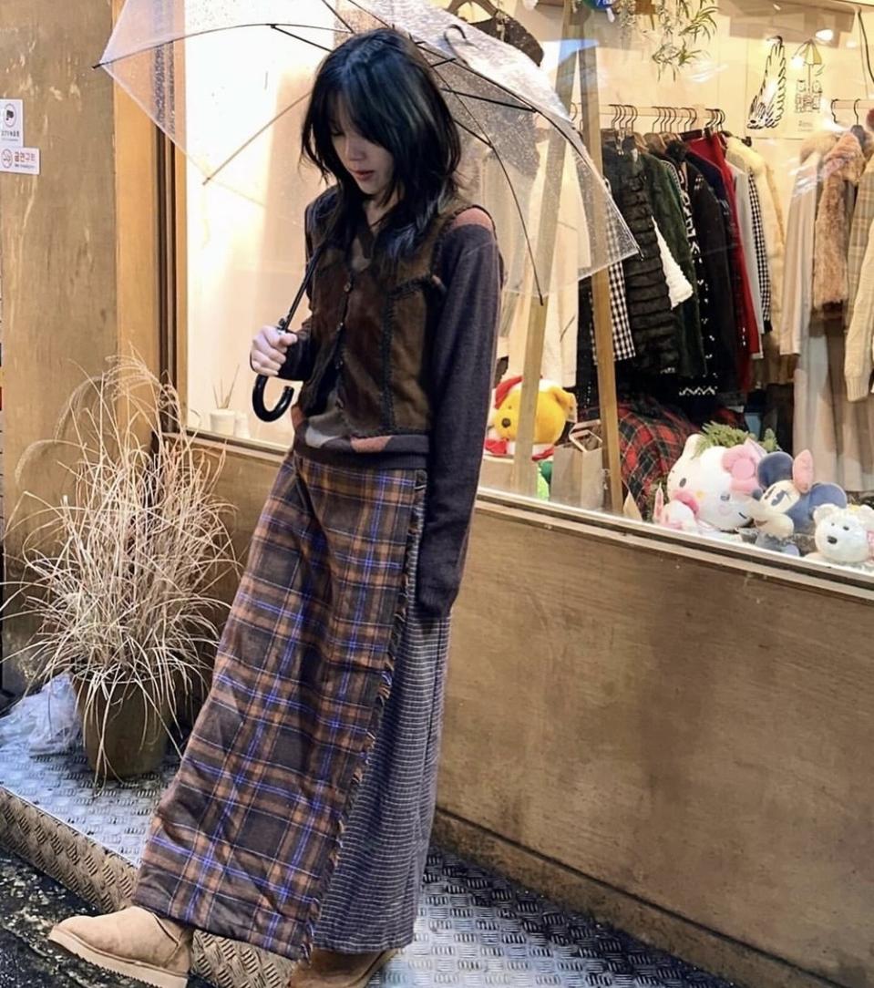 챠보 빈티지샵 레이어드 롱스커트