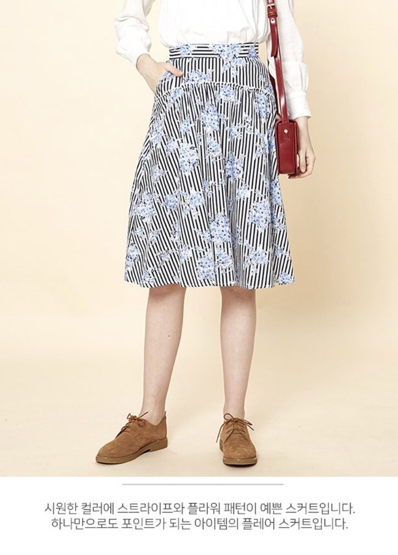 미착용 S 플라워패턴 스커트 써스데이아일랜드 t182msk135w