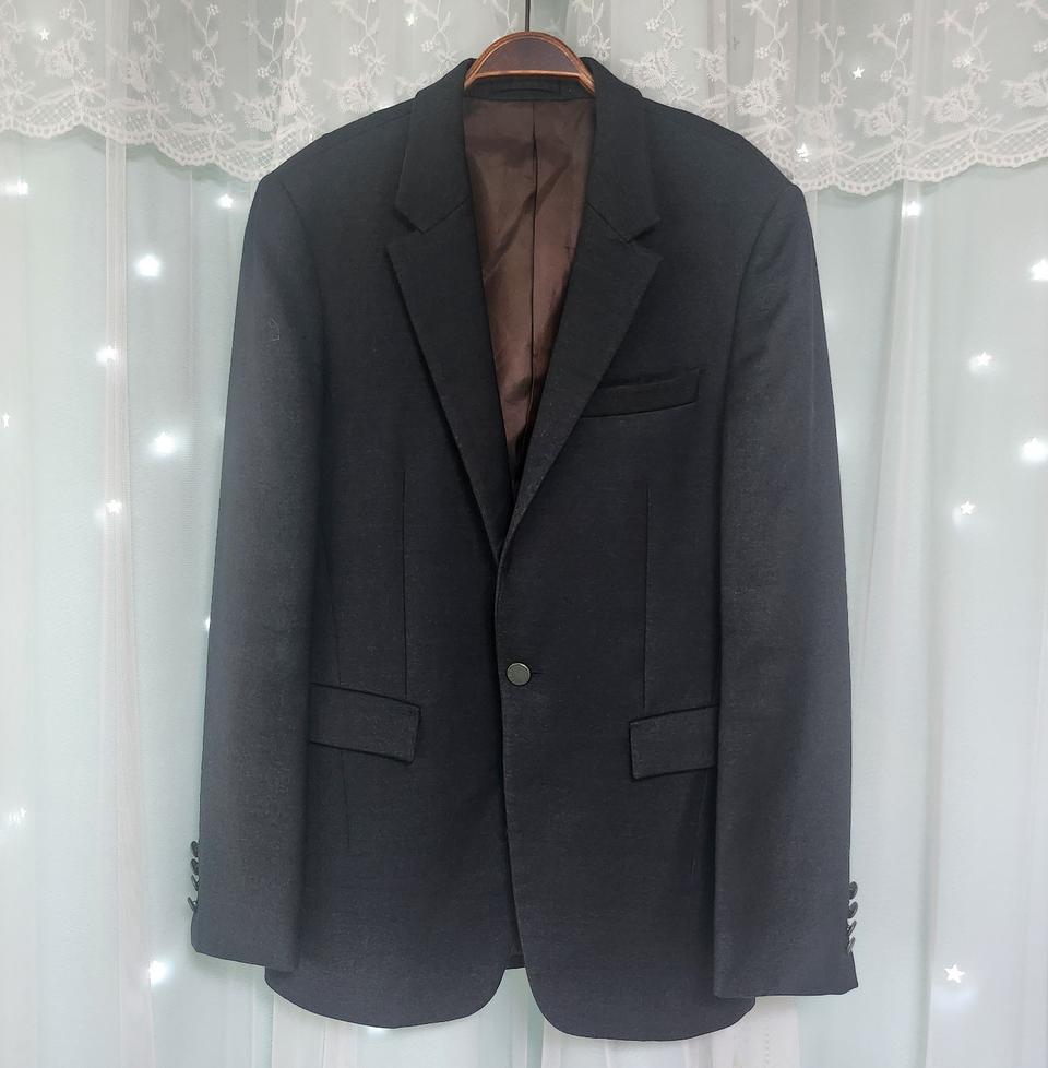 한섬 타임 남성 원버튼 블레이저 정장 자켓 100/다크그레이