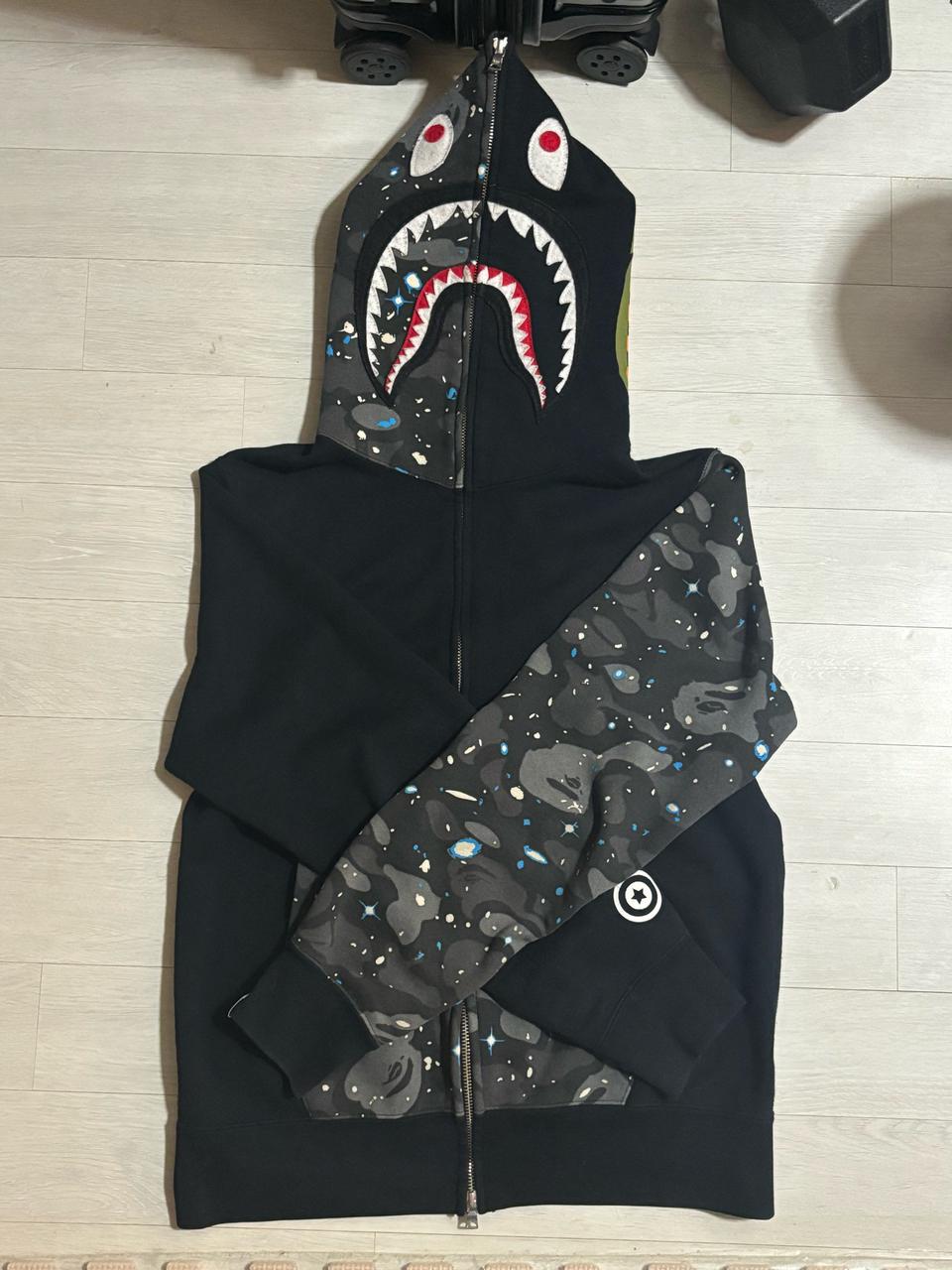 [M] 베이프 스페이스 반카모 흑계 샤크 후드집업