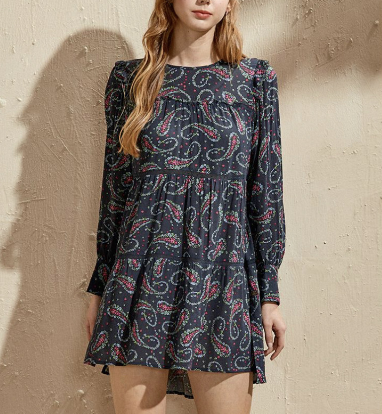 새상품 S 레이온 패턴 레이스 롱 블라우스 써스데이아일랜드