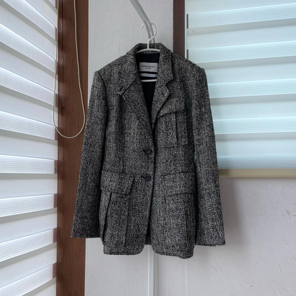 입생로랑 고급 울 여성 블레이저 자켓