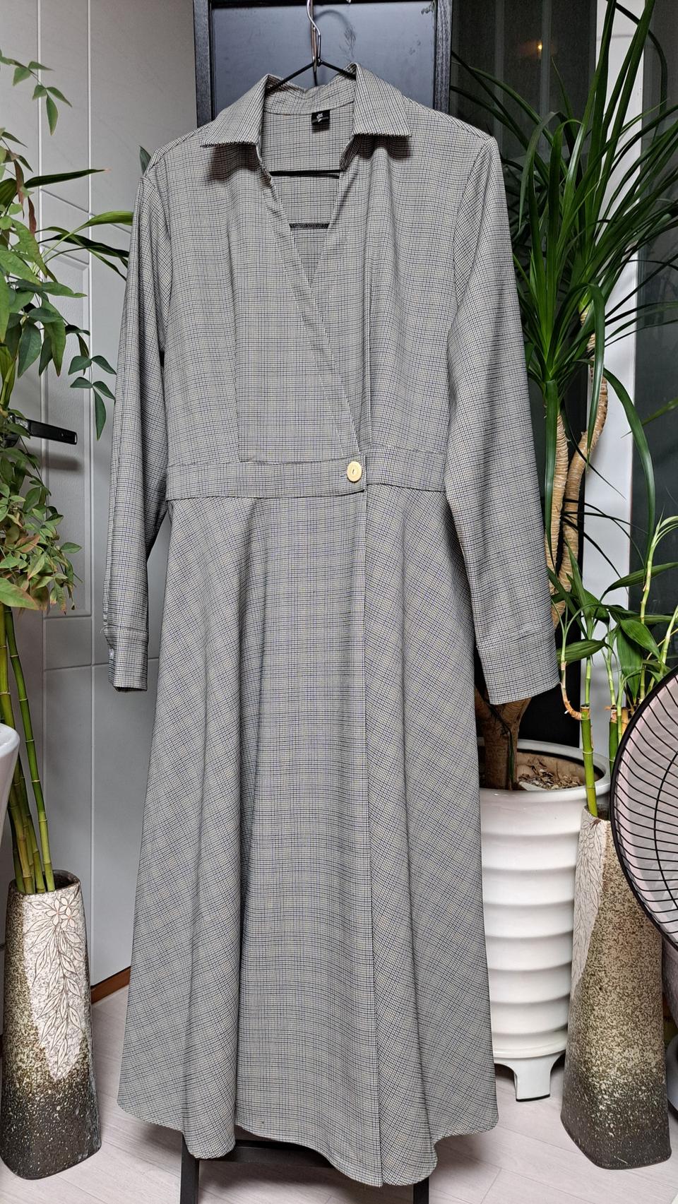 춘추 체크랩롱원피스66 새거