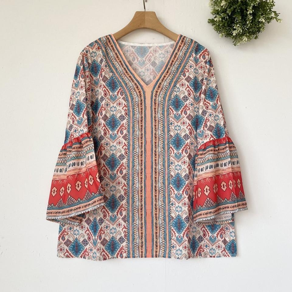 에스닉퍼프블라우스 택배무료