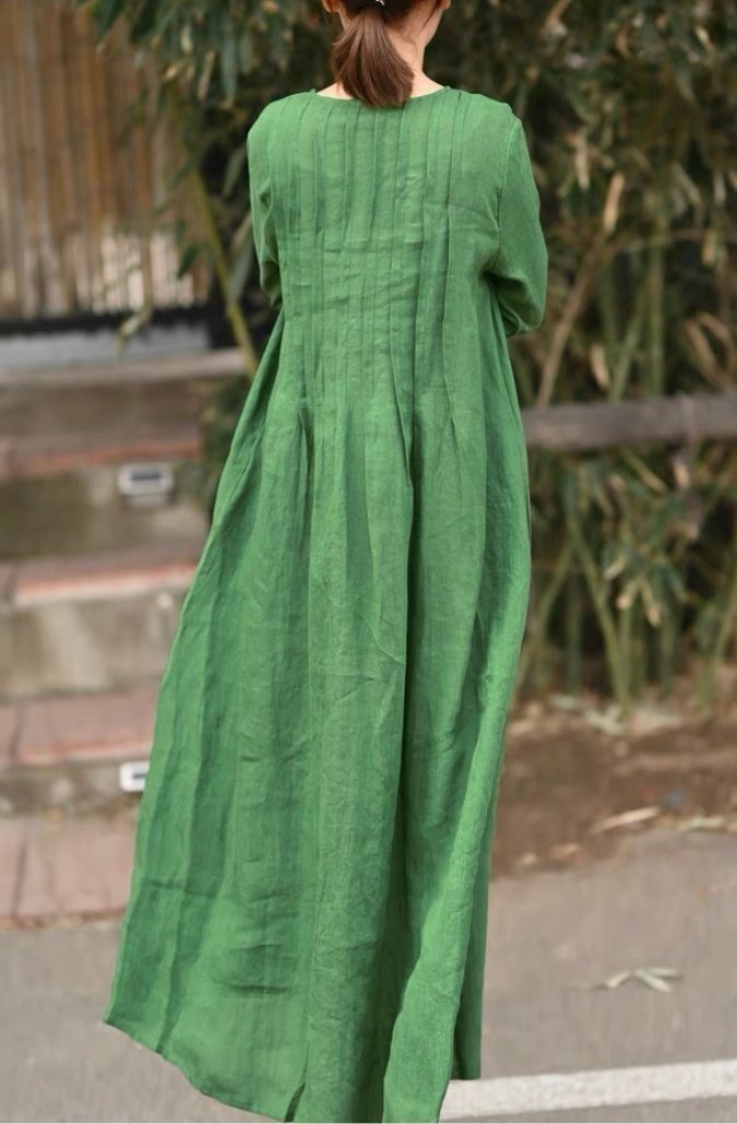 롱핀턱원피스 택배무료