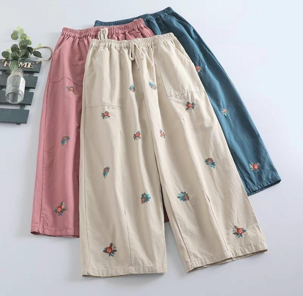 꽃자수바지 택배무료