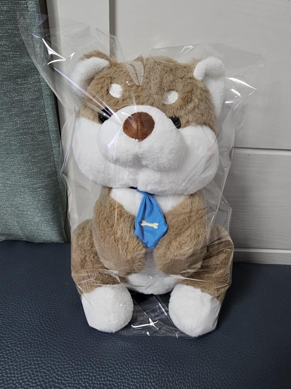 멍멍이 강아지 넥타이 맨 시바 인형 새거 팔아요