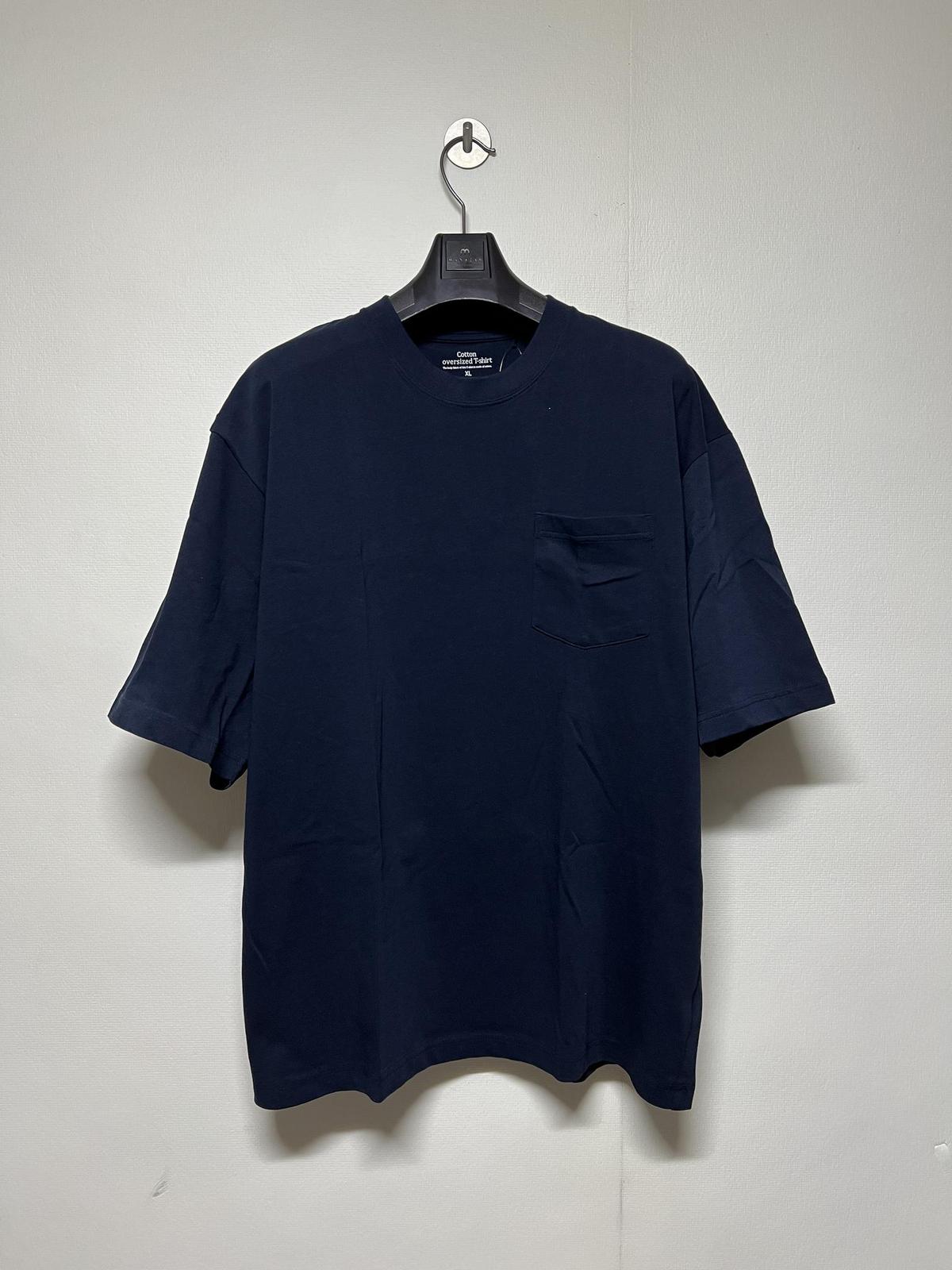 유니클로 GU 코튼 오버사이즈 반팔 티셔츠 네이비 XL