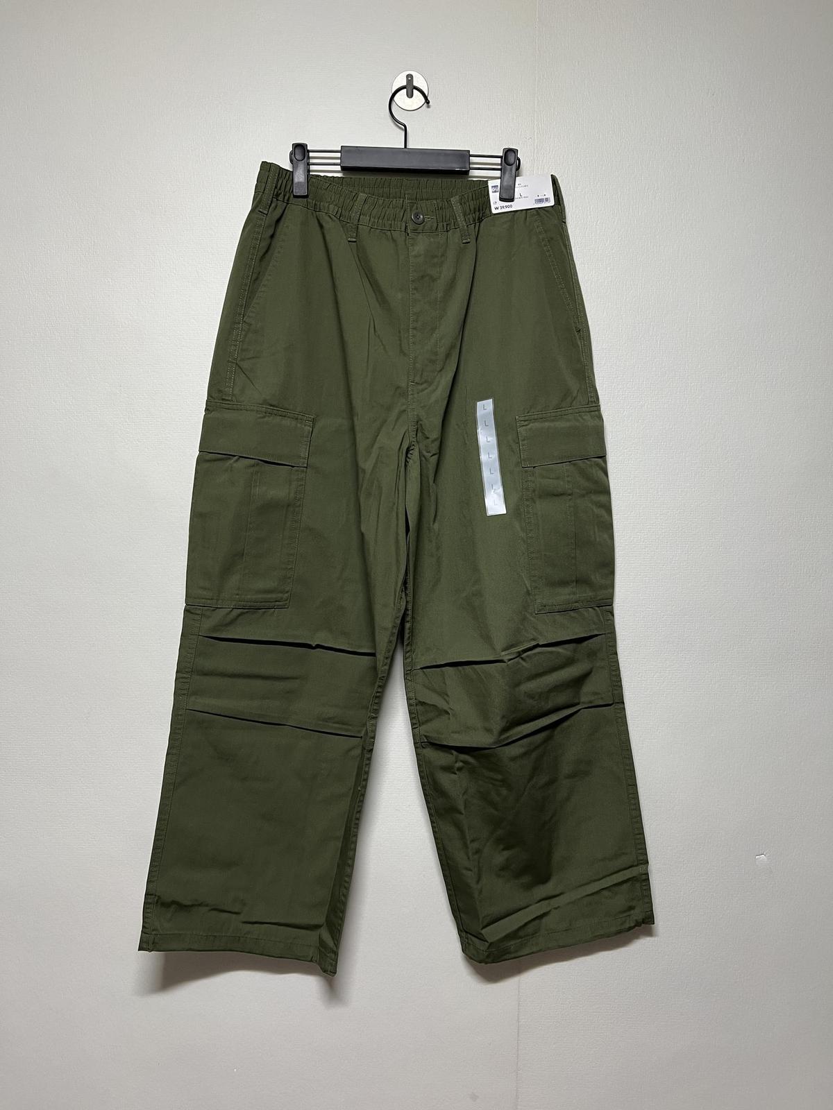 유니클로 GU 수퍼와이드 카고 팬츠 카키 L