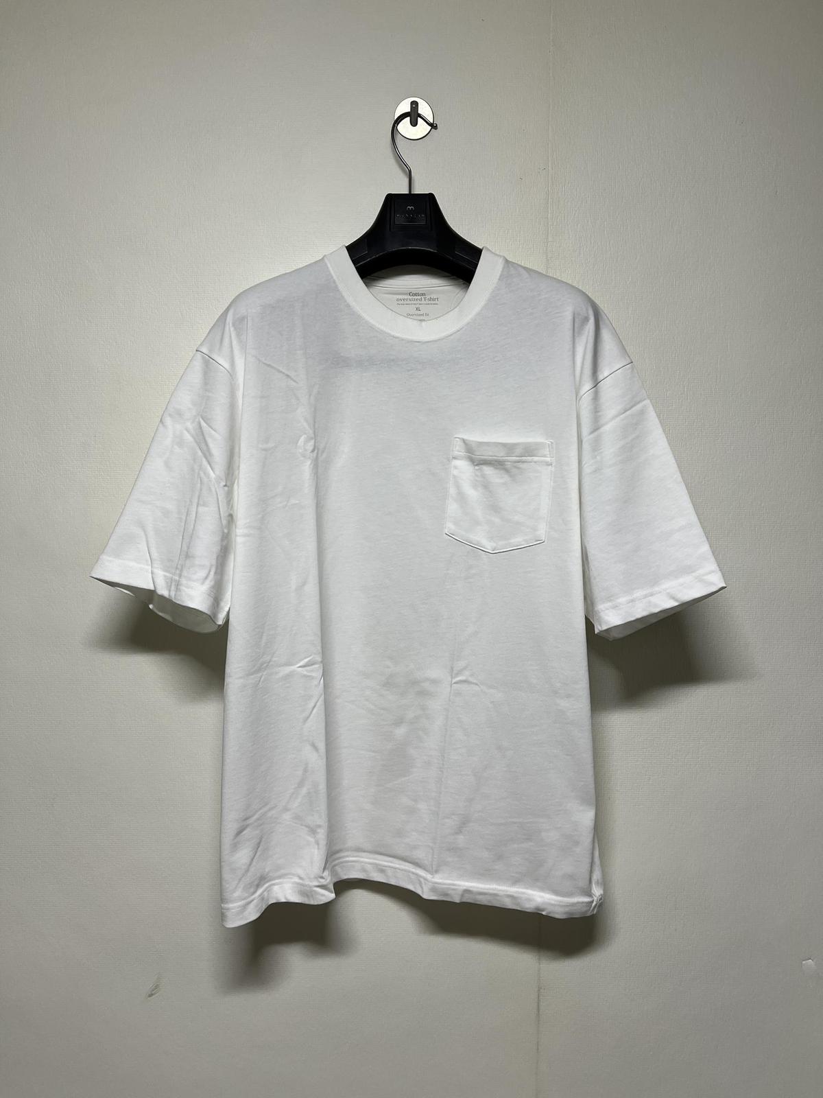 유니클로 GU 코튼 오버사이즈 반팔 티셔츠 화이트 XL