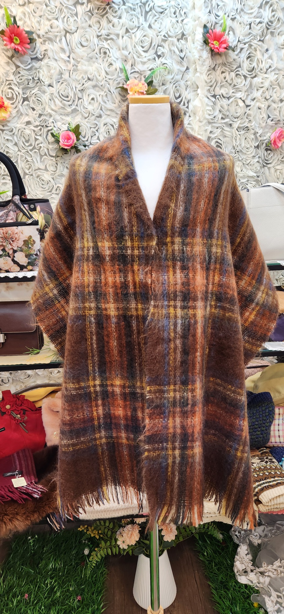 SAMUEL TWEED 모헤아 체크 머플러(영국)