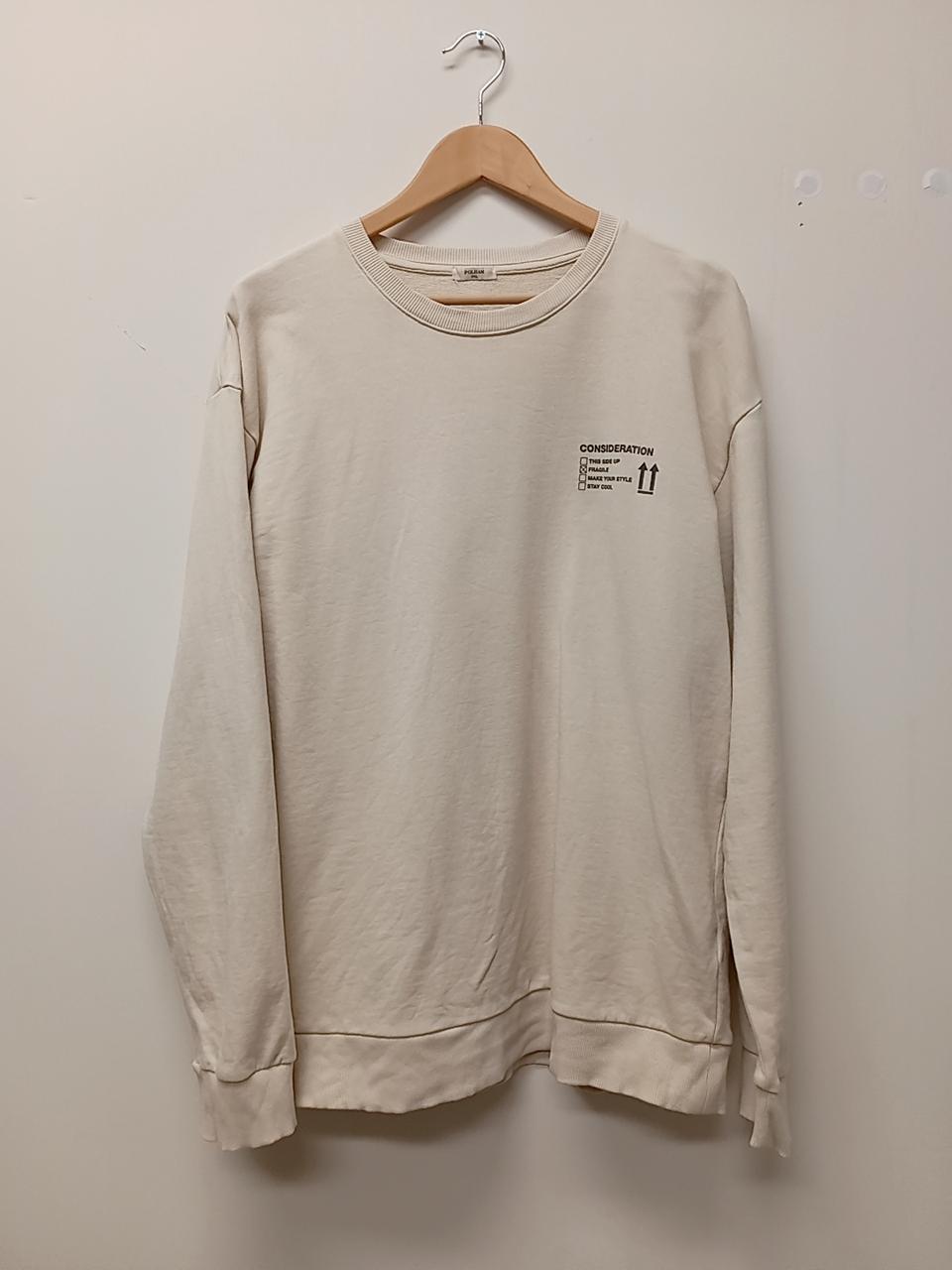 공용XXL 폴햄 베이지 면 맨투맨