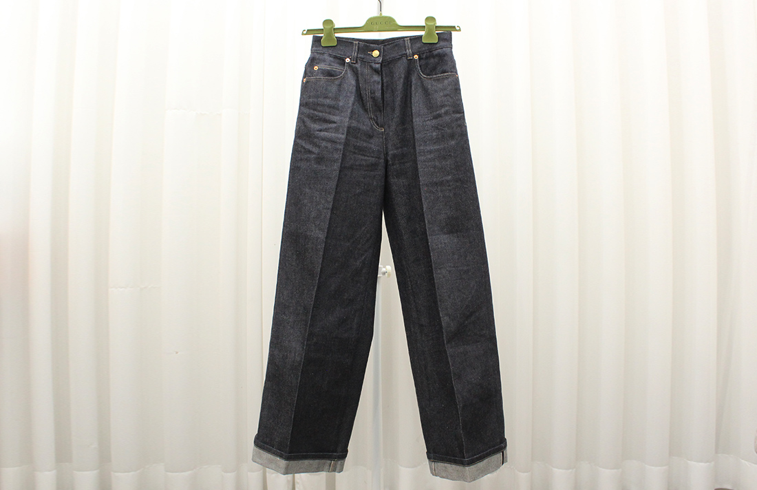 구찌 홀스빗 백포켓 패치 와이드핏 데님 청바지 689097 상태 S급