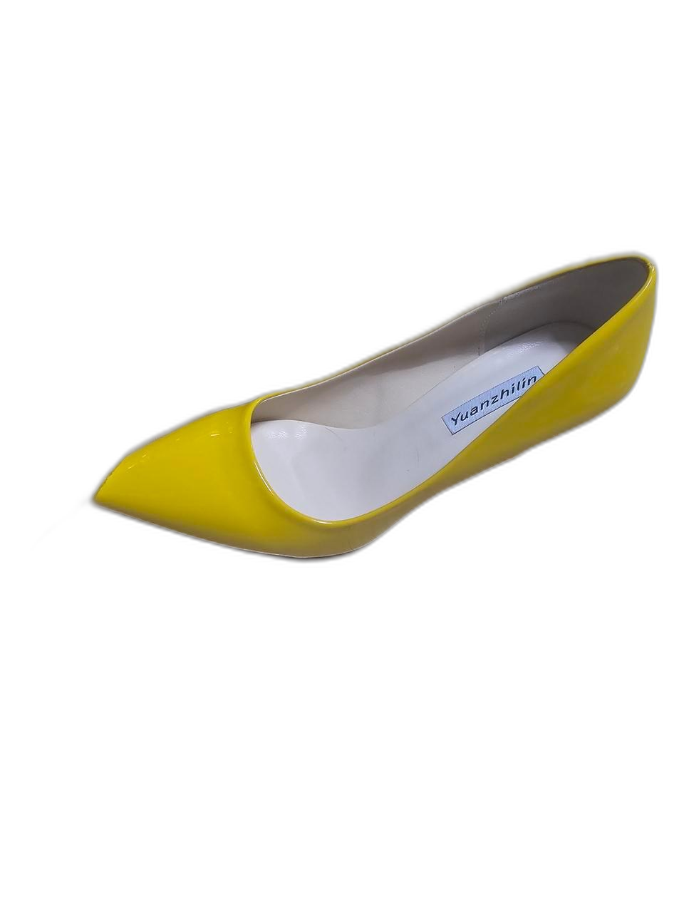 여성 스틸레토 하이힐 노랑색 팝니다.